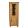 Country Oak Tall Glass Corner Display Cabinet - 10% OFF SPRING SALE - 8