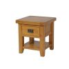 Country Oak Lamp Table With Drawer and Shelf - SPRING SALE - 4