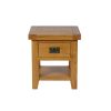 Country Oak Lamp Table With Drawer and Shelf - SPRING SALE - 5
