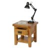 Country Oak Lamp Table With Drawer and Shelf - SPRING SALE - 6