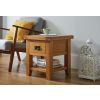 Country Oak Lamp Table With Drawer and Shelf - SPRING SALE - 2