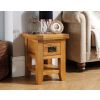 Country Oak Petite Lamp Table With Drawer Shelf - SPRING SALE - 2