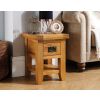 Country Oak Petite Lamp Table With Drawer Shelf - SPRING SALE - 2