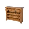 Country Oak 85cm Wine Rack With Drawer - SPRING SALE - 9