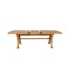 Monastery 300cm Double Extending Solid Oak Table 10 Chelsea Brown Leather Oak Chair Set - SPRING SALE - 11