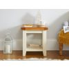 Country Cottage Cream Painted Oak Lamp Table With Shelf - SPRING SALE - 3