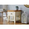 Country Cottage Cream Painted Oak Lamp Table With Drawer and Shelf - 10% OFF SPRING SALE - 2