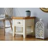 Country Cottage Cream Painted Oak Lamp Table With Drawer and Shelf - SPRING SALE - 2