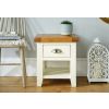Country Cottage Cream Painted Oak Lamp Table With Drawer and Shelf - 10% OFF SPRING SALE - 3