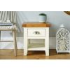 Country Cottage Cream Painted Oak Lamp Table With Drawer and Shelf - SPRING SALE - 3