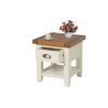 Country Cottage Cream Painted Oak Lamp Table With Drawer and Shelf - SPRING SALE - 4