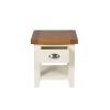 Country Cottage Cream Painted Oak Lamp Table With Drawer and Shelf - SPRING SALE - 6