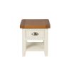 Country Cottage Cream Painted Oak Lamp Table With Drawer and Shelf - 10% OFF SPRING SALE - 7