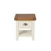 Country Cottage Cream Painted Oak Lamp Table With Drawer and Shelf - SPRING SALE - 7