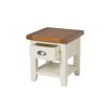 Country Cottage Cream Painted Oak Lamp Table With Drawer and Shelf - SPRING SALE - 8