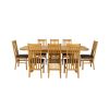 Country Oak 280cm Extending Oak Table and 8 Chelsea Brown Leather Chairs - SPRING SALE - 6