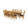 Country Oak 280cm Extending Oak Table and 10 Chelsea Brown Leather Chairs - SPRING SALE - 10