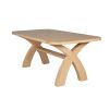 Doveridge 180cm Whitewash Limed Oak Cross Leg Dining Table Oval Corners - 30% OFF CODE NEW - 2