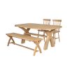 Doveridge 180cm Whitewash Limed Oak Cross Leg Dining Table Oval Corners - 20% OFF SPRING SALE - 4