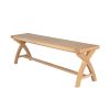 Doveridge 160cm Whitewash Solid Limed Oak Cross Leg Bench - 30% OFF CODE NEW - 2