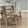 Doveridge 160cm Whitewash Limed Oak Trestle Dining Bench - 10% OFF SPRING SALE - 2