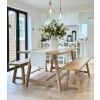 Doveridge 140cm Whitewash Limed Oak Trestle Kitchen Dining Table - 10% OFF SPRING SALE - 2