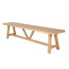 Doveridge 220cm Whitewash Limed Oak Large Trestle Dining Bench - 10% OFF SPRING SALE - 2