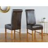 Emperor Dark Brown Leather Scroll Back Dining Chair - 10% OFF SPRING SALE - 2