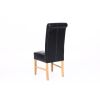 Emperor Black Leather Scroll Back Dining Chair with Oak Legs - 10% OFF SPRING SALE - 5