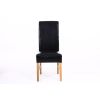 Emperor Black Leather Scroll Back Dining Chair with Oak Legs - 10% OFF SPRING SALE - 7