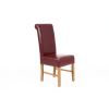 Scroll Back Emperor Red Leather Oak Dining Chair - 10% OFF SPRING SALE - 4