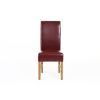 Scroll Back Emperor Red Leather Oak Dining Chair - 10% OFF SPRING SALE - 6
