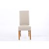 Emperor Cream Leather Scroll Back Dining Chair with Solid Oak Legs - 10% OFF WINTER SALE - 7
