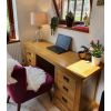 Farmhouse Double Pedestal Large Oak Dressing Table / Home Office Desk - SPRING SALE - 2