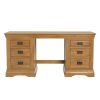 Farmhouse Double Pedestal Large Oak Dressing Table / Home Office Desk - SPRING SALE - 6