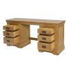 Farmhouse Double Pedestal Large Oak Dressing Table / Home Office Desk - SPRING SALE - 7