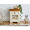Farmhouse Cream Painted Oak Lamp Table / Bedside Table - 10% OFF SPRING SALE - 3