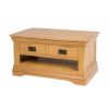 Farmhouse Oak Coffee Table with Drawer and Shelf - 10% OFF CODE SAVE - 6