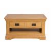 Farmhouse Oak Coffee Table with Drawer and Shelf - SPRING SALE - 8