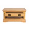 Farmhouse Oak Coffee Table with Drawer and Shelf - 10% OFF CODE SAVE - 9