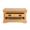 Farmhouse Oak Coffee Table with Drawer and Shelf - SPRING SALE - 9