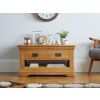 Farmhouse Oak Coffee Table with Drawer and Shelf - SPRING SALE - 3