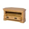 Farmhouse Oak Corner TV Unit with Drawer - SPRING SALE - 6