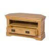 Farmhouse Oak Corner TV Unit with Drawer - 10% OFF SPRING SALE - 6