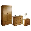 Farmhouse Oak Bedroom Furniture Set - Double wardrobe, 2 over 2 chest & 2 drawer bedside - SPRING SALE - 2
