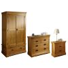 Farmhouse Oak Bedroom Furniture Set - Double wardrobe, 2 over 2 chest & 2 drawer bedside - SPRING SALE - 2