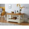 Farmhouse Cream Painted Oak Coffee Table with Shelf - SPRING SALE - 2