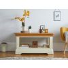 Farmhouse Cream Painted Oak Coffee Table with Shelf - SPRING SALE - 3