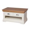 Farmhouse Cream Painted Oak Coffee Table with Drawers - 10% OFF SPRING SALE - 7