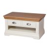 Farmhouse Cream Painted Oak Coffee Table with Drawers - SPRING SALE - 7